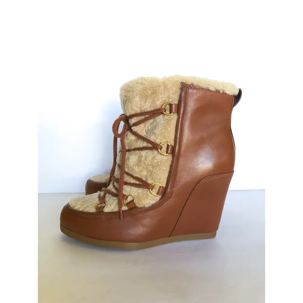 Veronica Beard Elfred Wedge Booties Boots